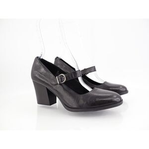 Born Adelphi Mary Jane Pump Womens Size 9M Black Leather Pointed Toe Block Heel
